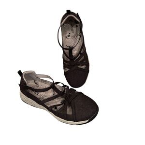 Therafit strappy maryjanes black denim 10.5-11 new